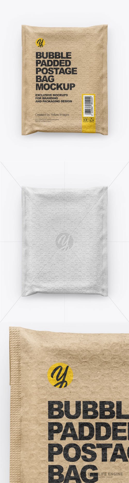 Kraft Paper Postage Bag Mockup 72679