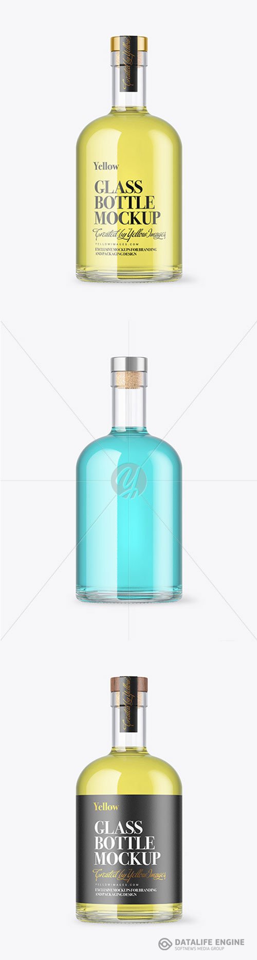 Clear Glass Drink Bottle Mockup 72803