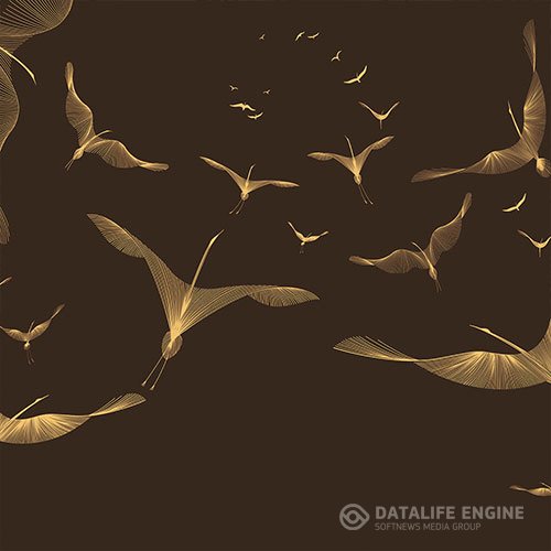 3D texture flying golden birds