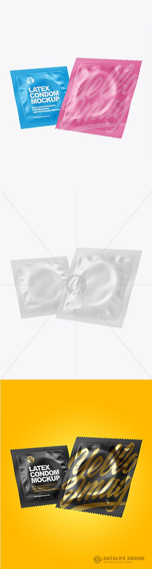 Two Matte Condom Packaging Mockup 70780