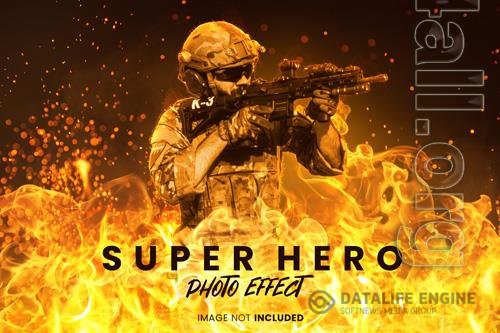 Super hero photo effect psd