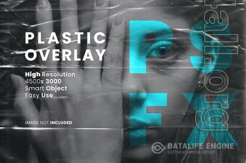 Plastic overlay photo effect psd