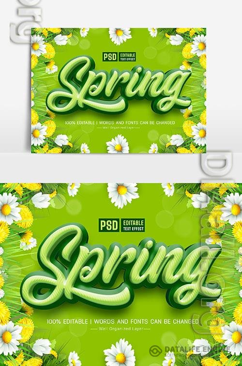 Beautiful Spring Text Effect With Flowers