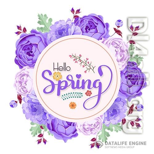 Beautiful Spring Text With Flowers