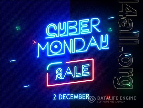 Cyber Monday Sale Neon Text Effect