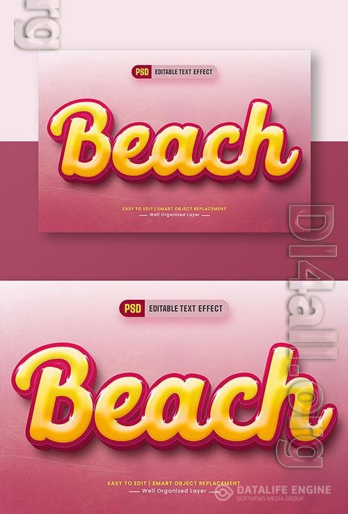 Beach 3d text style effect editable