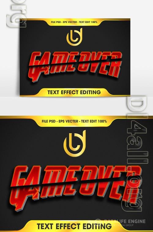 Text gameover effects 3D Edit