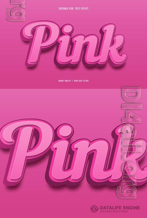 Psd Pink Editable 3D Text Effect