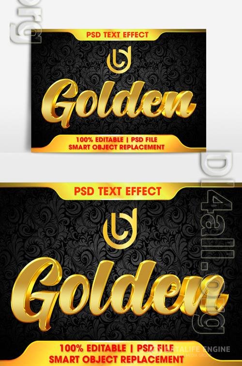 Psd Golden golden text effect 3d correction