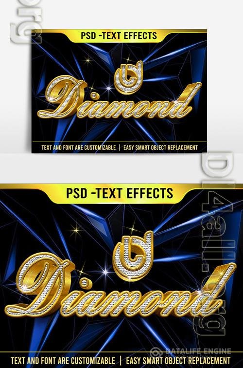 Psd Diamond text effect 3d correction