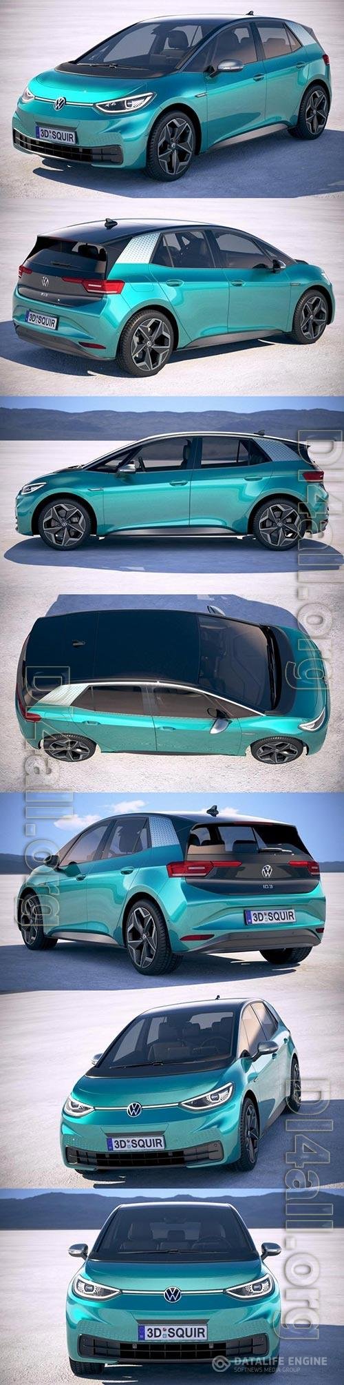 3D Models Volkswagen ID3 First Edition 2020 3D Model