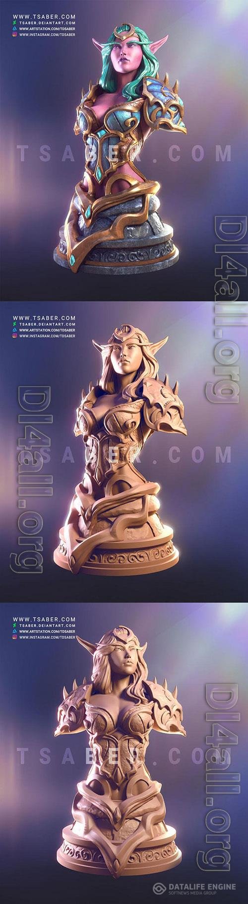 3D Print Models Night Elf Hunter Bust