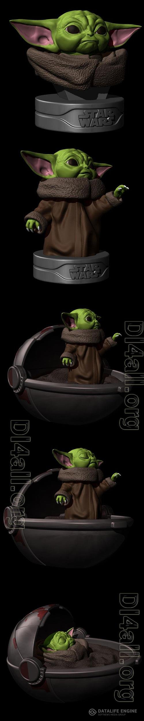 3D Print Models Baby Yoda Pack