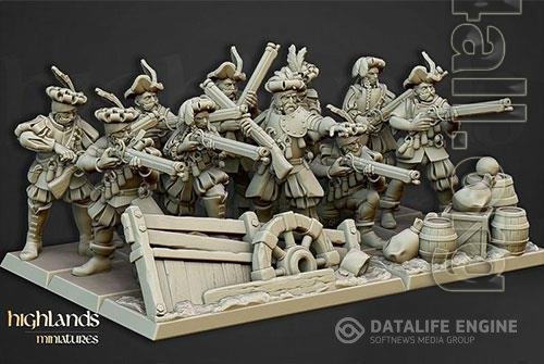 3D Print Models Highlands Miniatures - Imperio - Arcabuceros imperiales