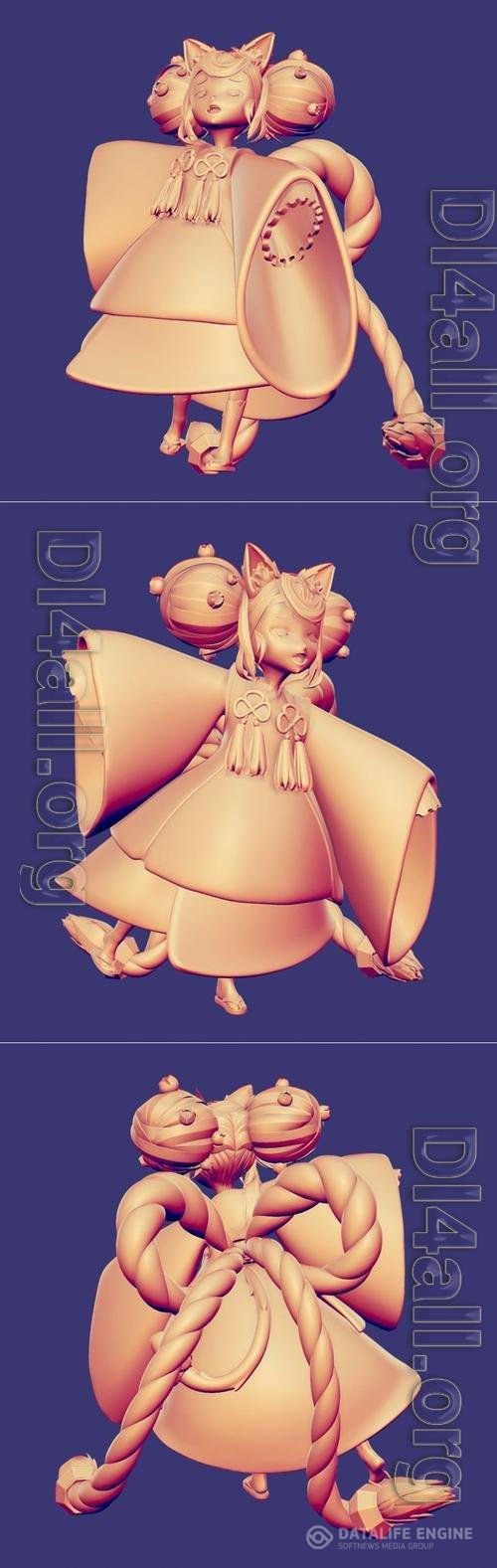 3D STL Neko Little Priestess Tyan 1