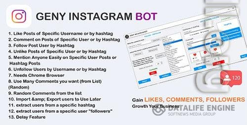 CodeCanyon - GENY instagram bot 4.0.1 - Gain More Instagram Followers, Increase your Followers Now - 26841977