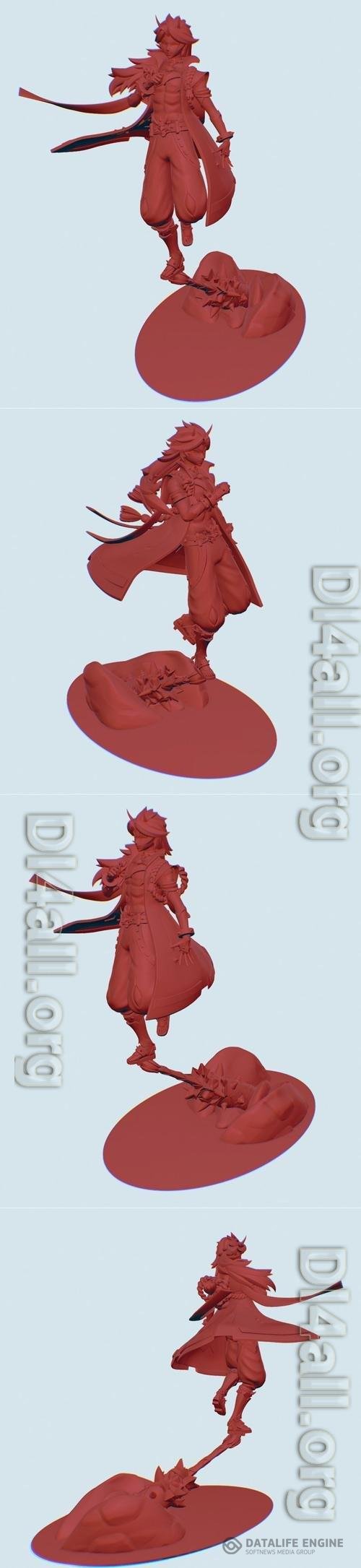 3D STL Red Oni Arataki Itto - Genshin Impact