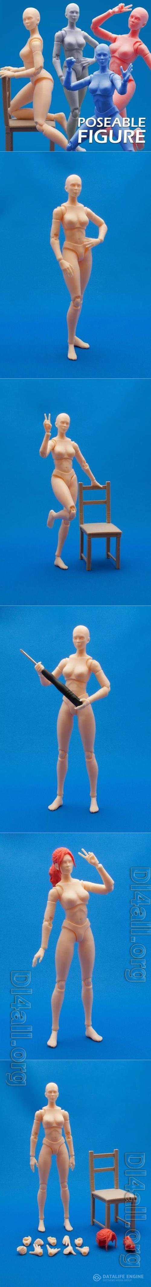 3D STL Articulated Poseable Female Figure