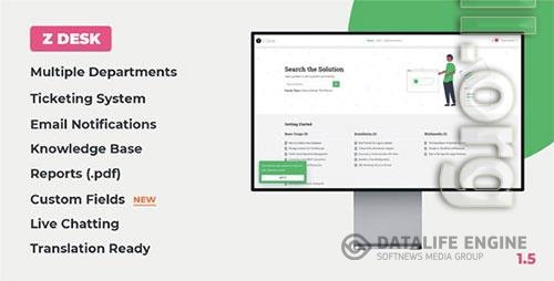 CodeCanyon - Z Desk v1.5 - Support Tickets System with Knowledge Base and FAQs - 33454477