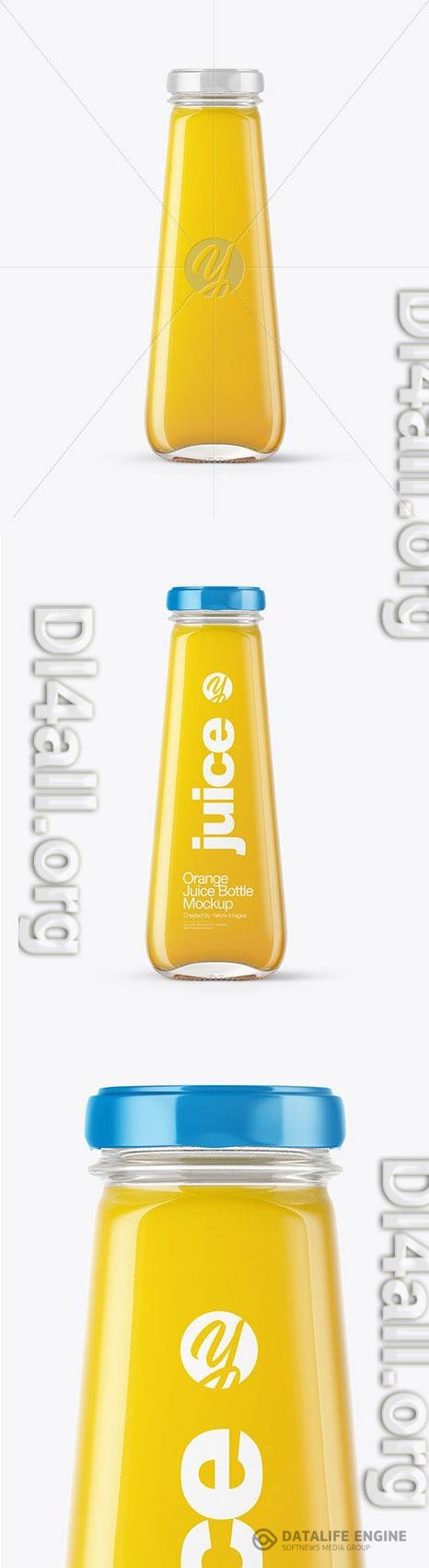 Clear Glass Bottle with Orange Juice Mockup 46884