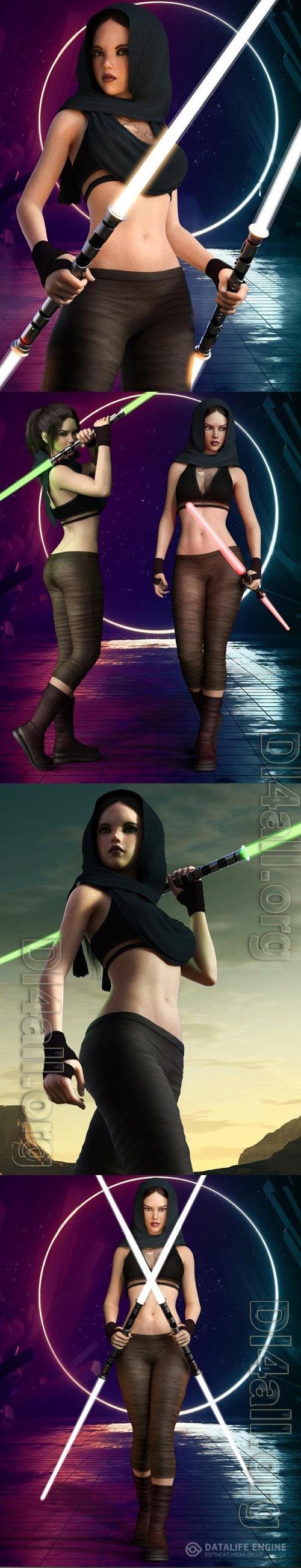 dForce Galactic Fighter II Outfit Set for Genesis 8 Female(s)