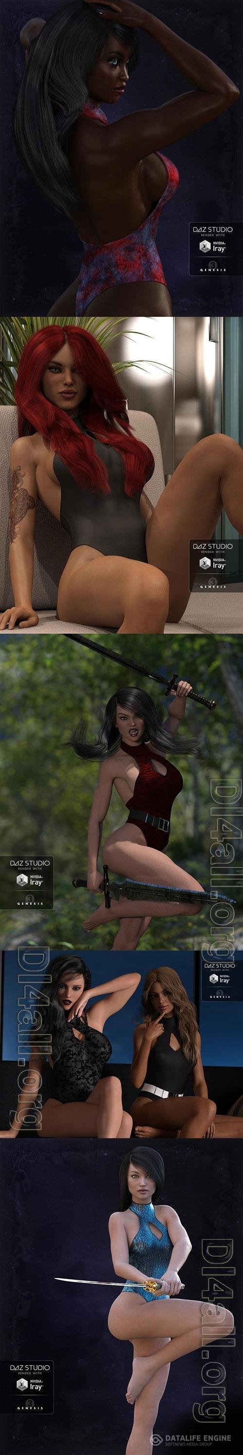 Open Back Superhero Bodysuit for Genesis 3 Females