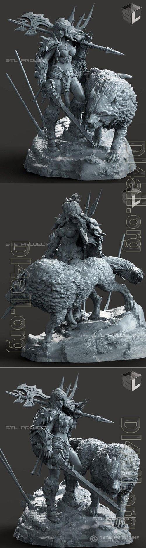 Barbarian and the Wolf 3D Print