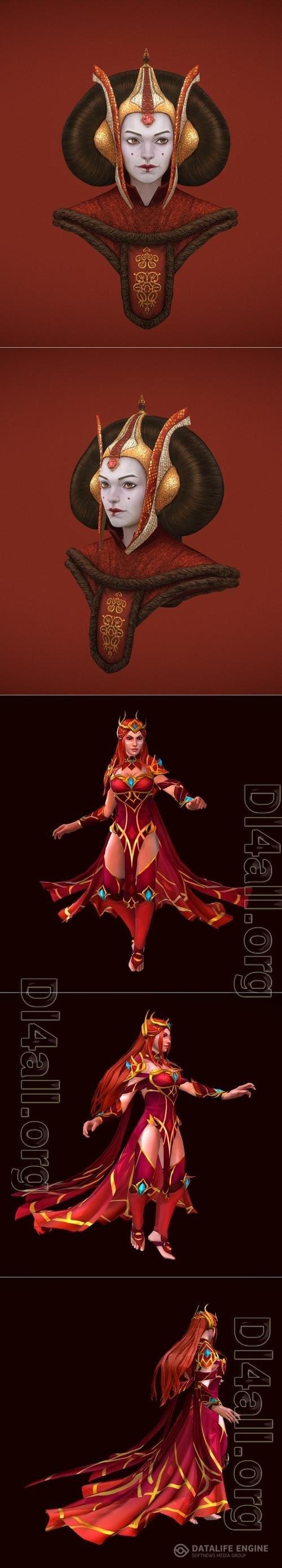 Queen Amidala and Lina Queen of Misrule Dota Set 3D Print