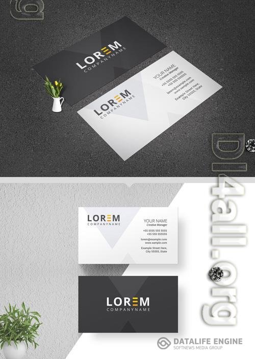 Gray and Orange Business Card Layout 220437531