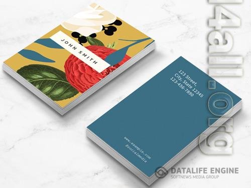 Floral Business Card Layout 220582628