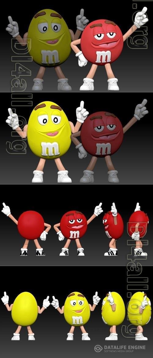 Rouge and Jaune M&M's 3D Print