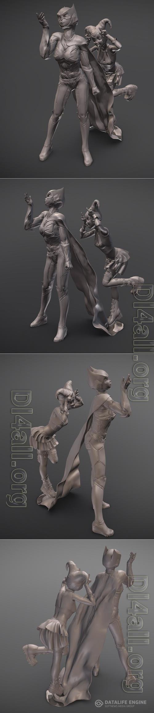 Another day of Batgirl and Harley Quinn 3D Print