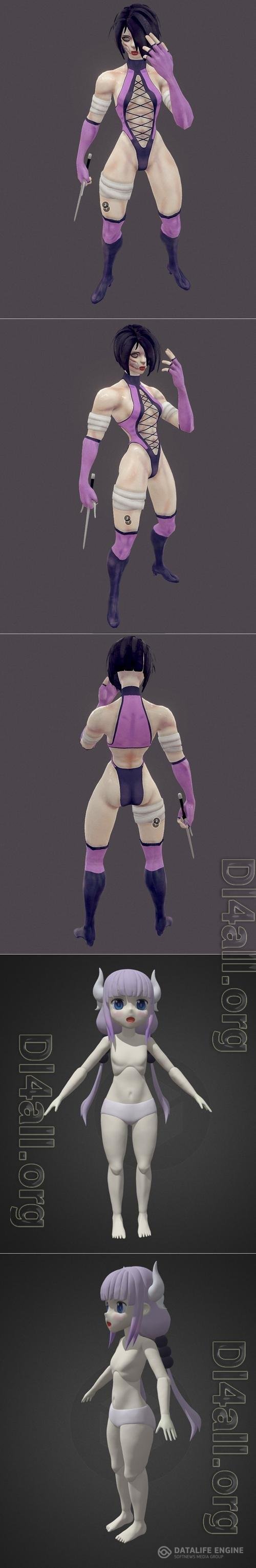 Mileena and Kanna - WIP 3D Print