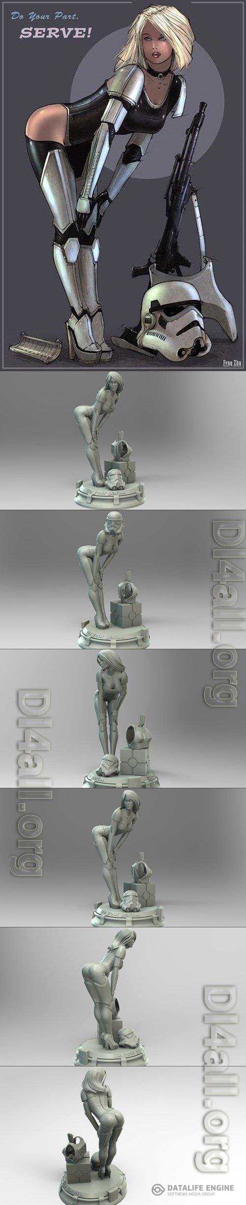 Star Wars Stormtrooper Pin Up Girl 3D Print