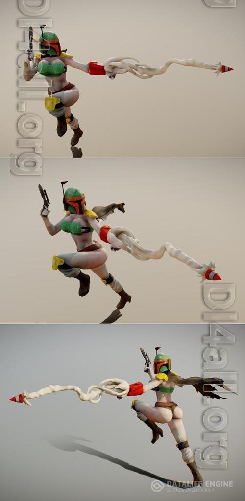 Boba Fett Girl Fanart 3D Print