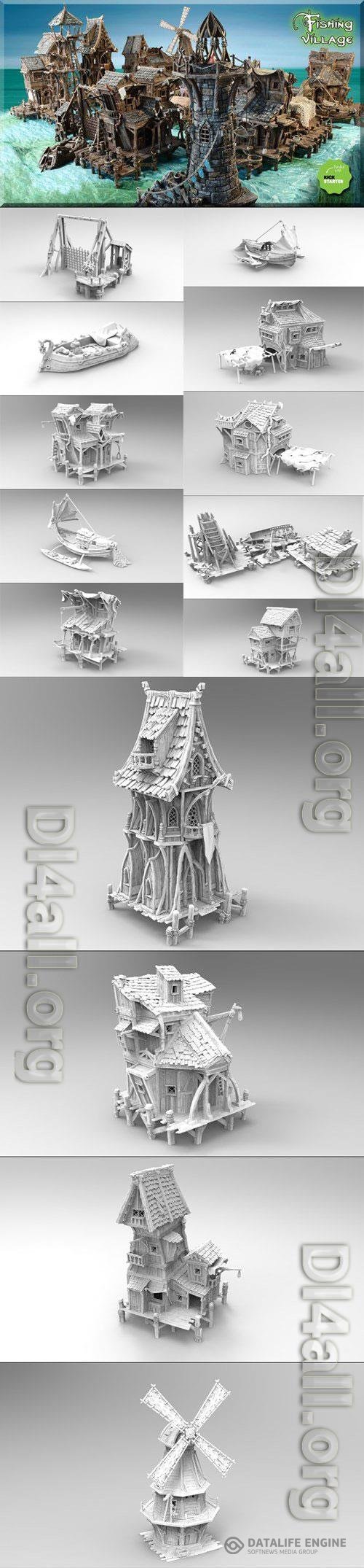 Fishing Village 3D Print