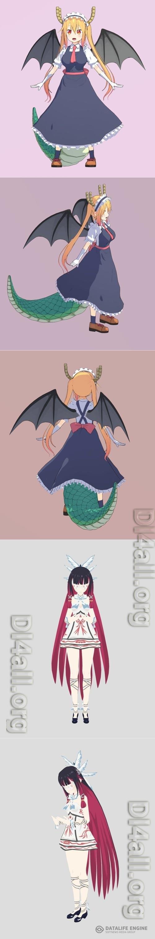 Maidragon - Tohru and Columbina Genshin Impact 3D Print