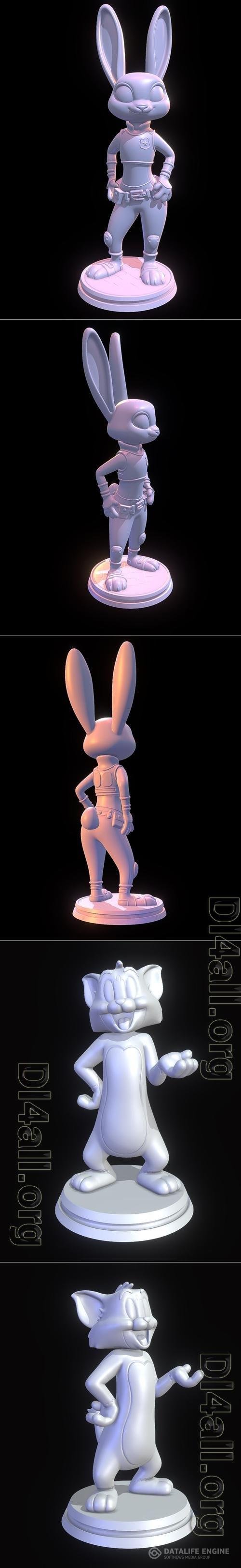 Judy Hopps - Zootopia and Tom - Tom and Jerry 3D Print