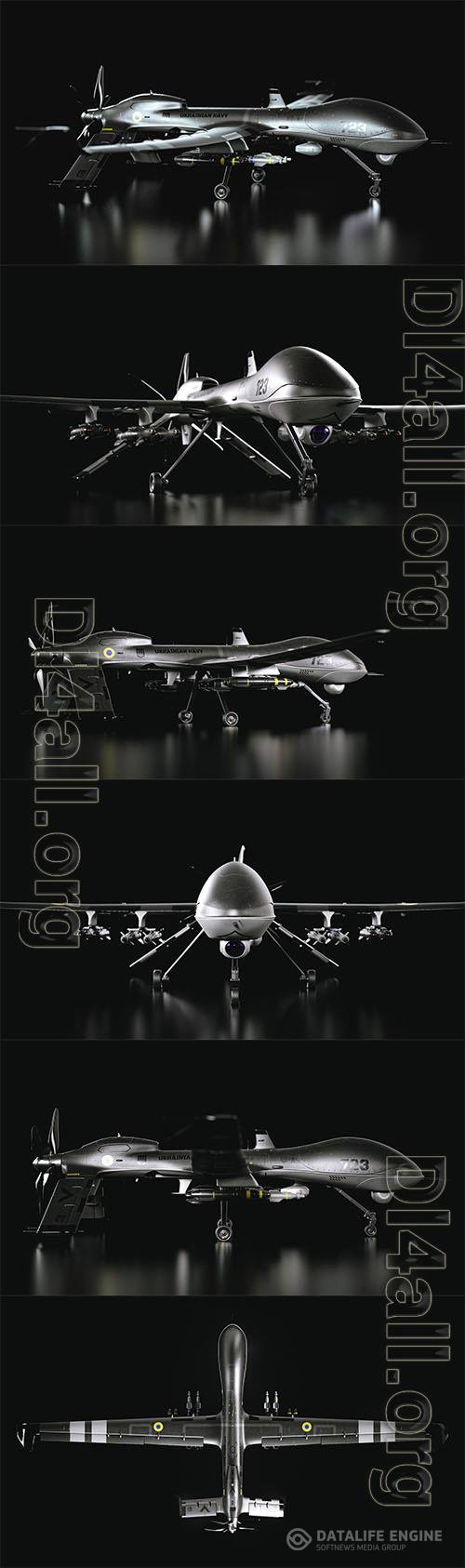 The General Atomics MQ-1 UAF SEAGULL 3D Model