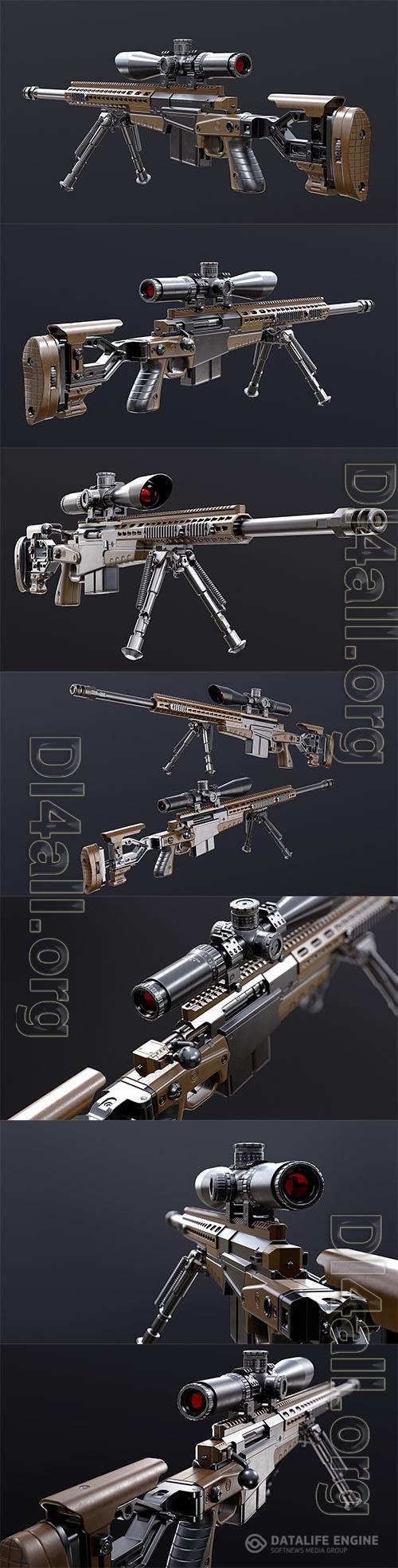 Sniper rifle Accuracy International LTD AXMC 3D Model