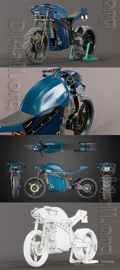 Electric Motorcycle 3D Model