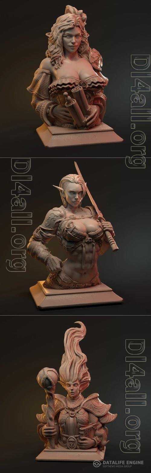 Sisters of the Dawn - Mortsana, Hanza, Selestia bust 3D Print