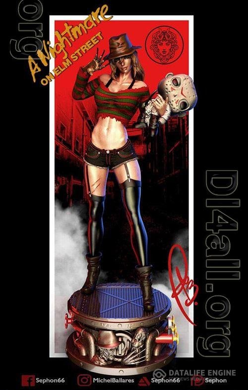 Freddy Krueger Female Fanart 3D Print