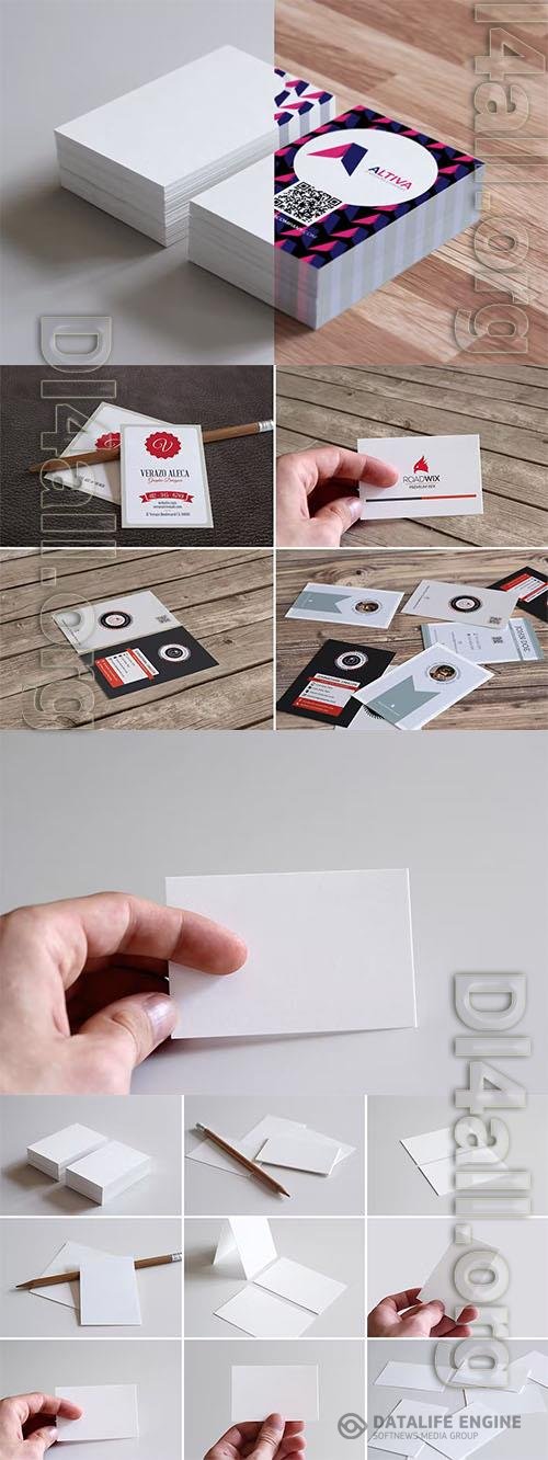 Realistic Business Card Mockups for EU Size Psd