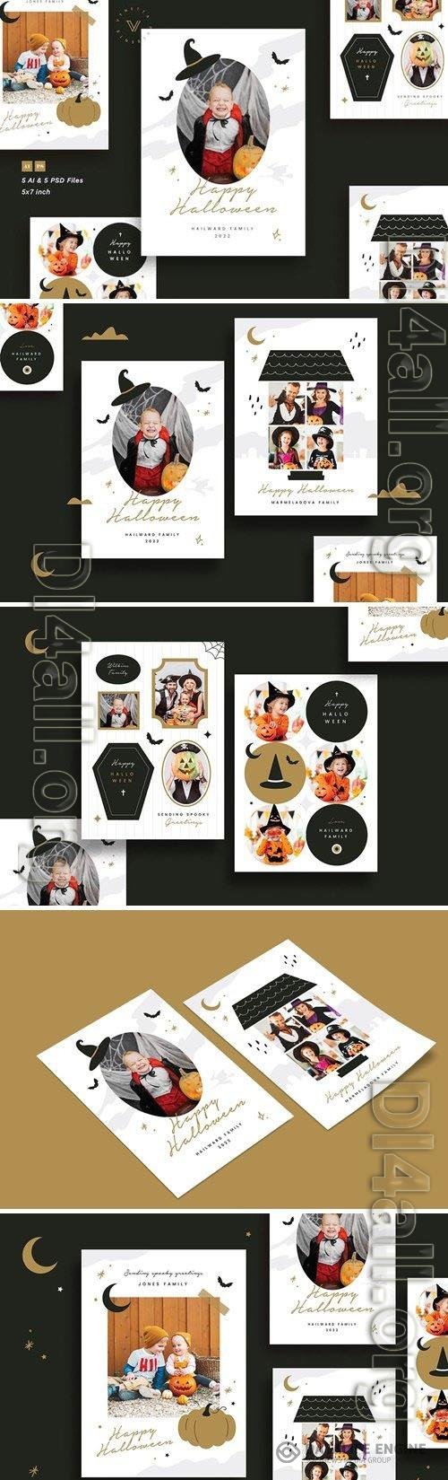 Simple Elegant Halloween Photo Card Psd