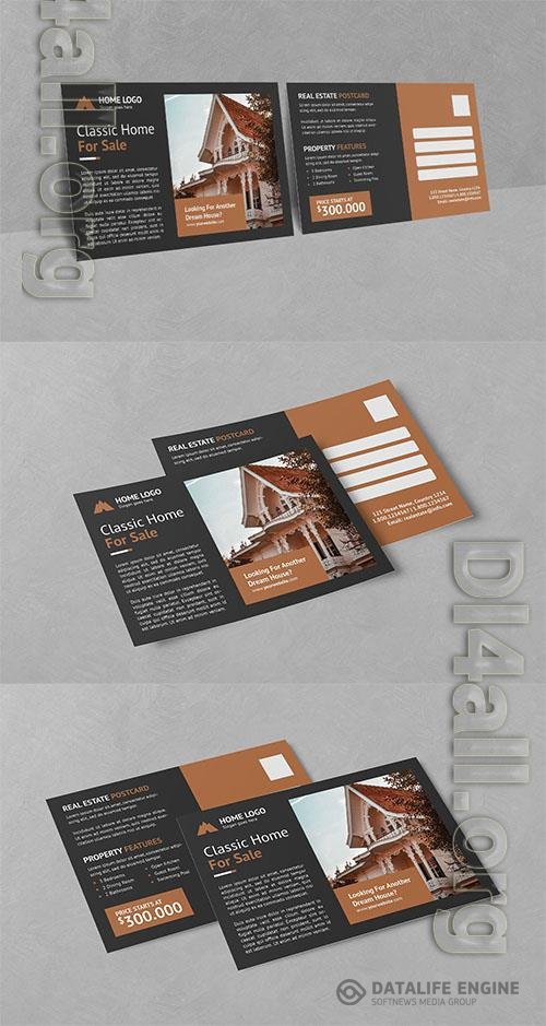 Minimalist Design Real Estate Postcard Psd