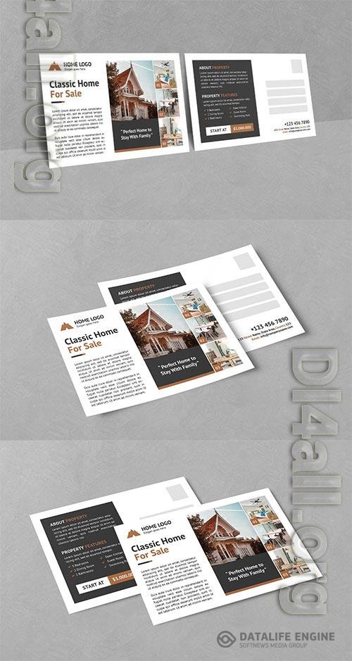 Clean Minimalist Real Estate Postcard Psd