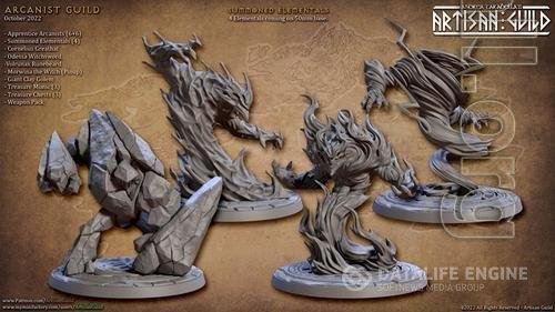 Artisan Guild - Summoned Elementals 3D Print