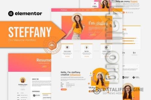 Steffany - CV Resume Elementor Pro Template Kit - 39791326