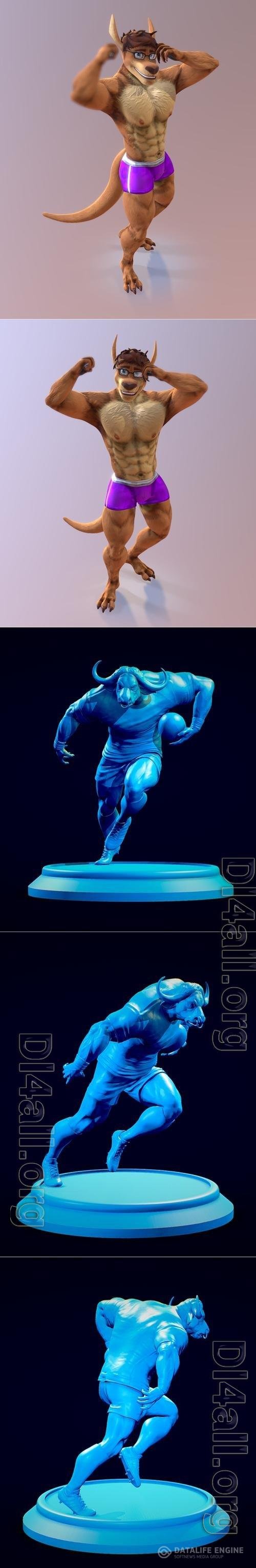 Dan Trunks and Blue Bull Miniature 3D Print